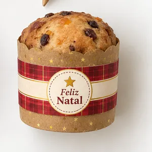 Minipanetone com faixa de Natal